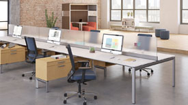 shared desk workspace